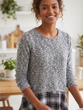 Cloud Chaser Gray Marled Long-Sleeve Pullover Top